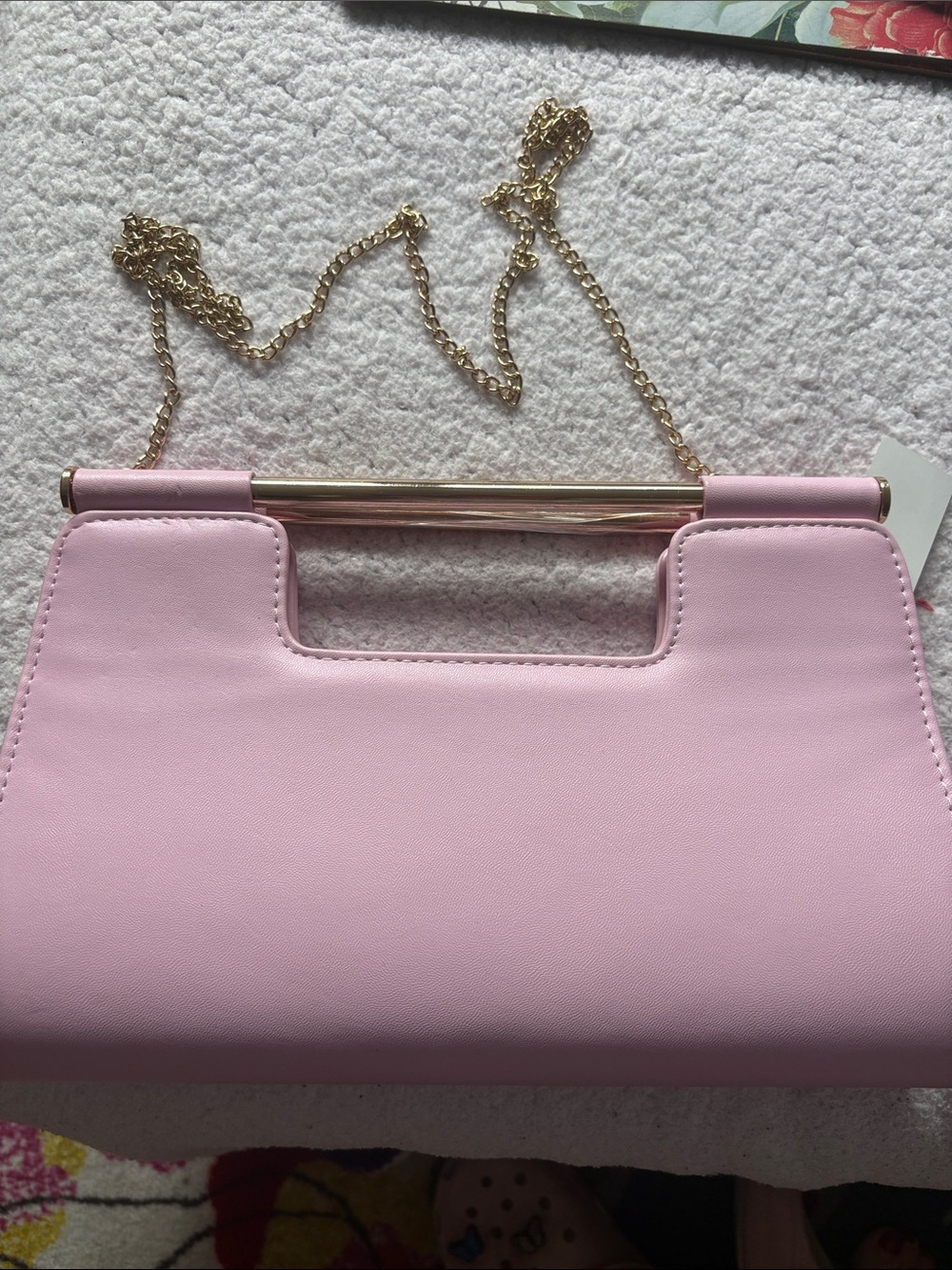 New Light Pink Faux leather purse shoulder bag handbag